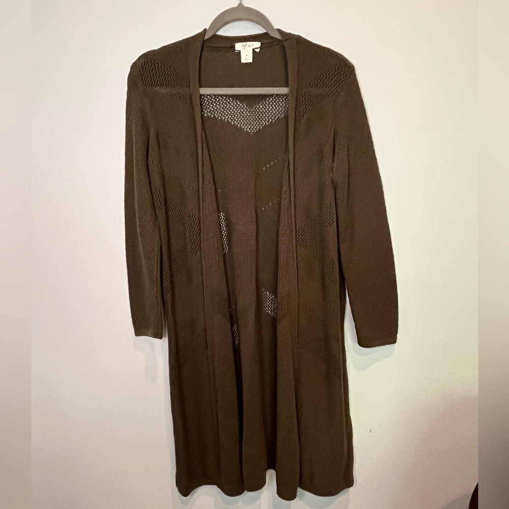 Style & Co. Olive Green Knit Cardigan